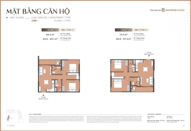 Căn hộ 2PN 63m2 Masteri Lakeside