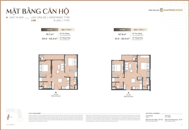 Căn hộ 2PN 64m2 Masteri Lakeside